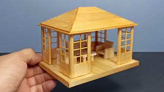 Cenador En Miniatura Hecho Con Palitos De Helado - Miniature Gazebo