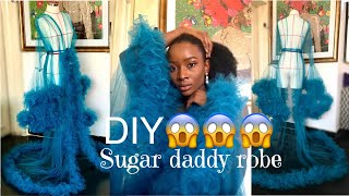 DIY sugar daddy robe/ how to make a robe / how to sew ruffles