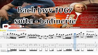 🎸Bach Bwv 1067 B minor Classical Bass y Flute tab Badinerie🎶