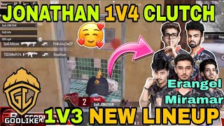 Jonathan 1v4 clutch and 1v3 clutch in Erangel, Miramar | duo jonny and additya#jonathan#1v4clutch