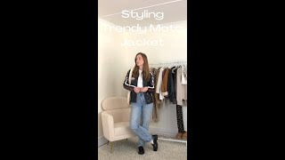 Styling trendy moto jacket for fall #howtostyle #fashion #fashionblogger #y2kfashion #ootd #hmhaul