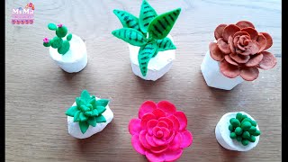 DIY Clay Succulents | Miniature Sacculents | Clay Succulents Tutorial |Air Dry Clau Craft Ideas