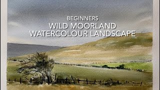 Beginners WINDSWEPT MOORLAND WATERCOLOR Landscape, Loose Watercolour PAINTING Techniques Tutorial