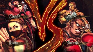 Street Fighter X Tekken - Ibuki & Chun-Li Vs Balrog & Sagat (Hardest)