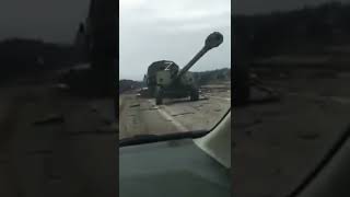 Russian Convoy Destroyed Near Kherson Southern Ukraine