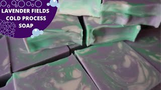 Making and Cutting Lavender Fields Cold Process Soap