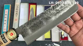 Nayagi, Nakiri thép giấy trắng, santoku ba lớp lõi VG10 - Video41 - ĐT 0937819119 CÒN SỐ 1,2,3