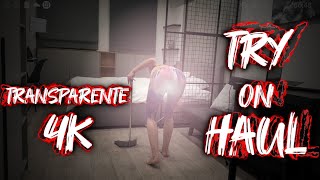 [TRANSPARENTE 4K] MODELO DE MODA / TRANSPARENT CLEAN / TRY ON HAUL / BODY ART SUIT / 4K HOUSEWIFE