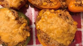 How to make stuffed #peppers with rice #shorts