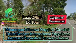 Dijual Nego Pekarangan Istimewa Pinggir Jl.Daendels Dekat Bandara YIA Jogoresan Purwodadi Purworejo