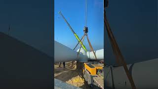 Biggest Windmill earth fixed in the crane in construction 🏗️#windmill #crane#windmills