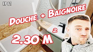 Douche + Baignoire dans 2.30 mètres carrés - EP61 - Mini Salle de bain