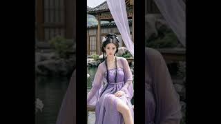 古風美女 古庭院版 #古風美女 #假山造景 #古建築 #ai