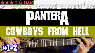 Pantera - Cowboys From Hell (Riff) #1-2【Bpm=98~114 + Gt Ba TAB】