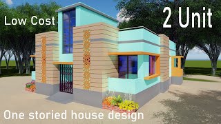 ৪ রুমের ২ ইউনিট  বাড়ির ডিজাইন,one storied house design 2022,4 bedroom house,2 bedroom house design .