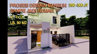 DESAIN RUMAH DAN BANGUN SAMPAI JADI  LUAS TANAH 7X12 #TINYHOUSE#RUMAH 84 M2