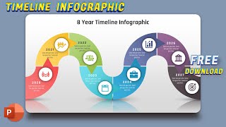 29.PowerPoint Tutorial 8 Year Timeline Infographic Presentation | Microsoft office 365