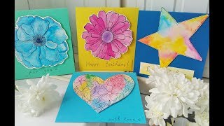 DIY Cards Ideas with Watercolors / Handmade Cards For Birthday. Part 2