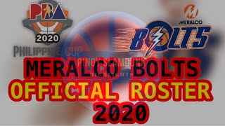 MERALCO BOLTS OFFICIAL ROSTER 2020 - PBA PHILIPPINE CUP 2020