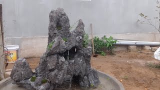 Creative Garden Ideas - Making Miniature Landscape ft Waterfall From Styrofoam and Cement ! #3