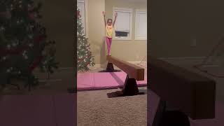 My first cartwheel on my new beam!      #gymnastics #sevenyearsold #shorts