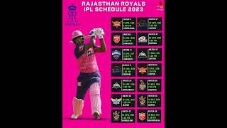 IPL 2023 | Rajasthan Royals Full & Final Schedule | #shorts🔥🦋✨😍🏆