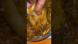 Banku and Okra soup 🍲 😋 #shortvideos #shorts #howtomakeokrasoup