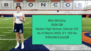 Blitz McCarty (QB 2026) Route Tree Workout