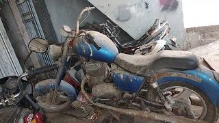 Abandoned modified bike jawa yezdi ! गन्दी पुरानी मोटरसाइकिल जावा येज़्दी घटिया मोडिफाई !