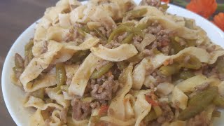 # Паста с фаршем и стручковой фасолью.Такую вкусную пасту вы ещё не ели!!!!#Питательныйивкусныйужин