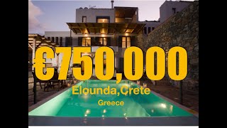 €750.000 Villas available  with Private swimming Pool, Elounda, Crete, Greece. Greek Real Estate