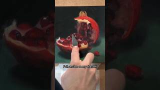 Let’s paint a loose yet realistic pomegranate with oilpaint. #art #paintingtutorial #painting