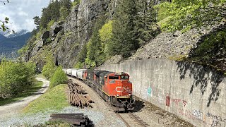 EMD Powered!!!! CN 310 (Mixed Train) @ Yale BC Canada 21APR24 SD70M-2 8021 Leading