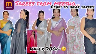 Saree from meesho|| Ready to wear saree haul | try on haul #meesho #saree #readytowearsaree