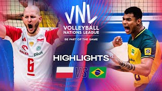 🇵🇱 POL vs. 🇧🇷 BRA - Quarter Finals | Highlights | Men’s VNL 2024