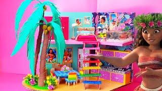 DIY Miniature Moana Dollhouse❤❤DIY Cardboard House/Moana beach Dollhouse❤❤