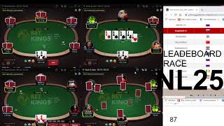 GG POKER NL25 RUSH AND CASH -LEADEBOARD RACE FORT TOP2! - With commentary (4 tables)