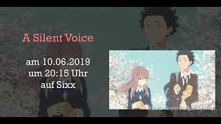 A Silent Voice am 10.06.2019 (Pfingstmontag) auf Sixx (weitere Filme in Beschreibung)