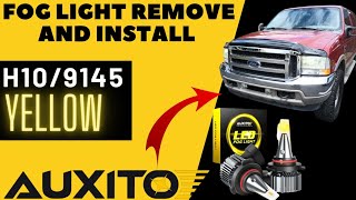 AUXITO 3000K golden yellow LED fog lights installation H10/9145/9140