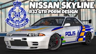 Nissan Skyline R32 GTR PDRM Design Tutorial | Car Parking Multiplayer