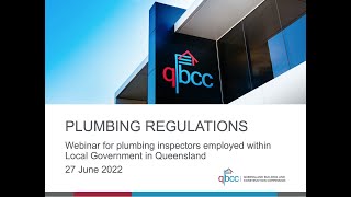 Plumbing Regulations NCBP Webinar