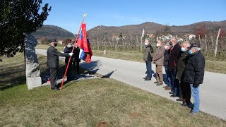 Polaganje venca pri spomeniku ustreljenih članov NOO - Škrbina, 15.02.2021