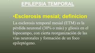 Epilepsia Temporal: Esclerosis Mesial