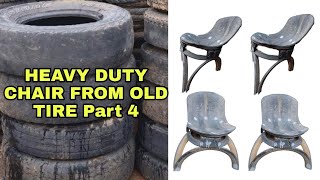 Heavy Duty Chair From old Tire part 4. #diy  #diycrafts  #creative  #tire#fypシ゚viral #creat