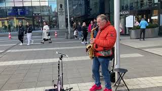 Louis Armstrong Wonderful World Cover - Jan Siwy STREET MUSIC - Katowice Sax Solo