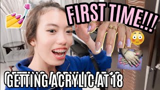 GETTING MY FIRST ACRYLIC AT 18?! *GONE WRONG*???? aesthetic VLOG