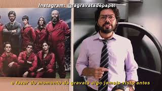 Ideias para casamento - La casa de papel na gravata do noivo - LA GRAVATA DE PAPEL