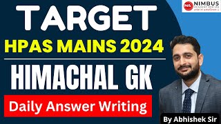 HPAS 2024 Mains Answer Writing || Tourism || History of Himachal #hpas2024