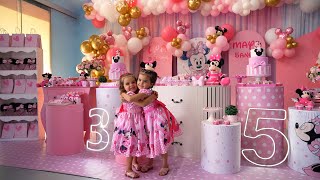 Festa Minnie Rosa 5 anos Maya 3 anos Lya