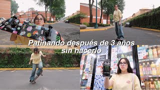 Patinando en mi skate después de 3 años sin hacerlo (soy la de morra de la pandemia)